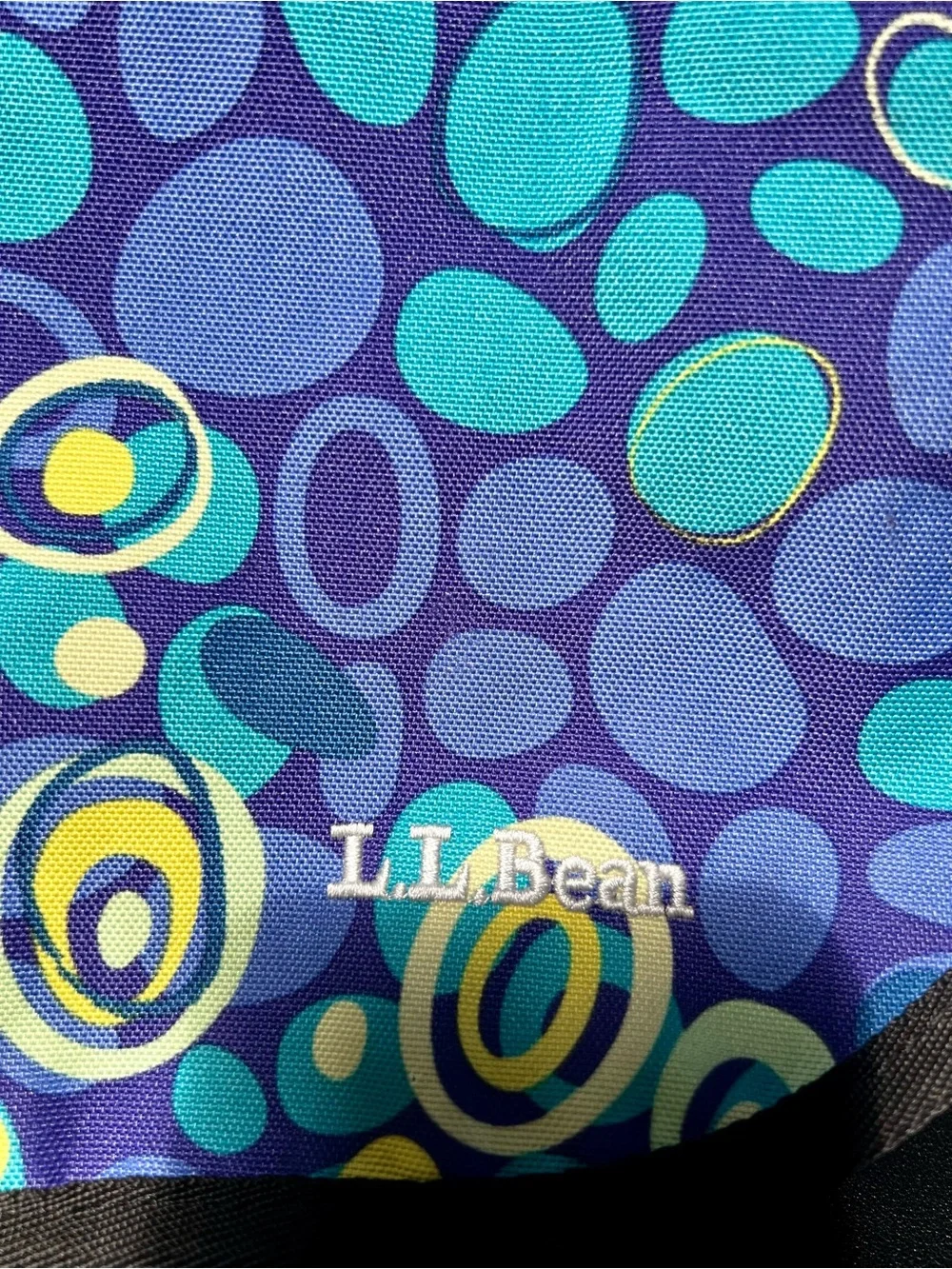 L.L. BEAN Retro Bubble Print Messenger Bag - Vibrant & Durable!